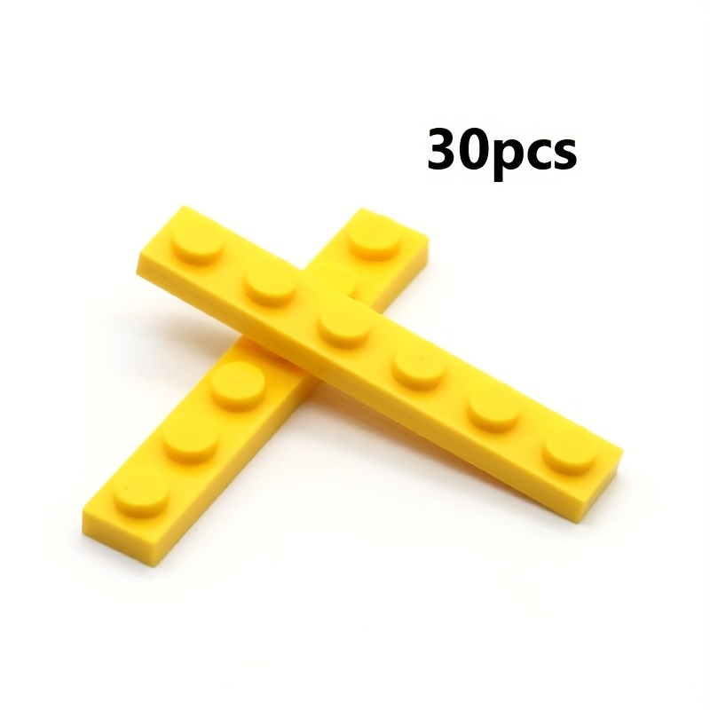 30pcs 30mm Building Blocks Thin Tile 1x6 Short Brick DIY