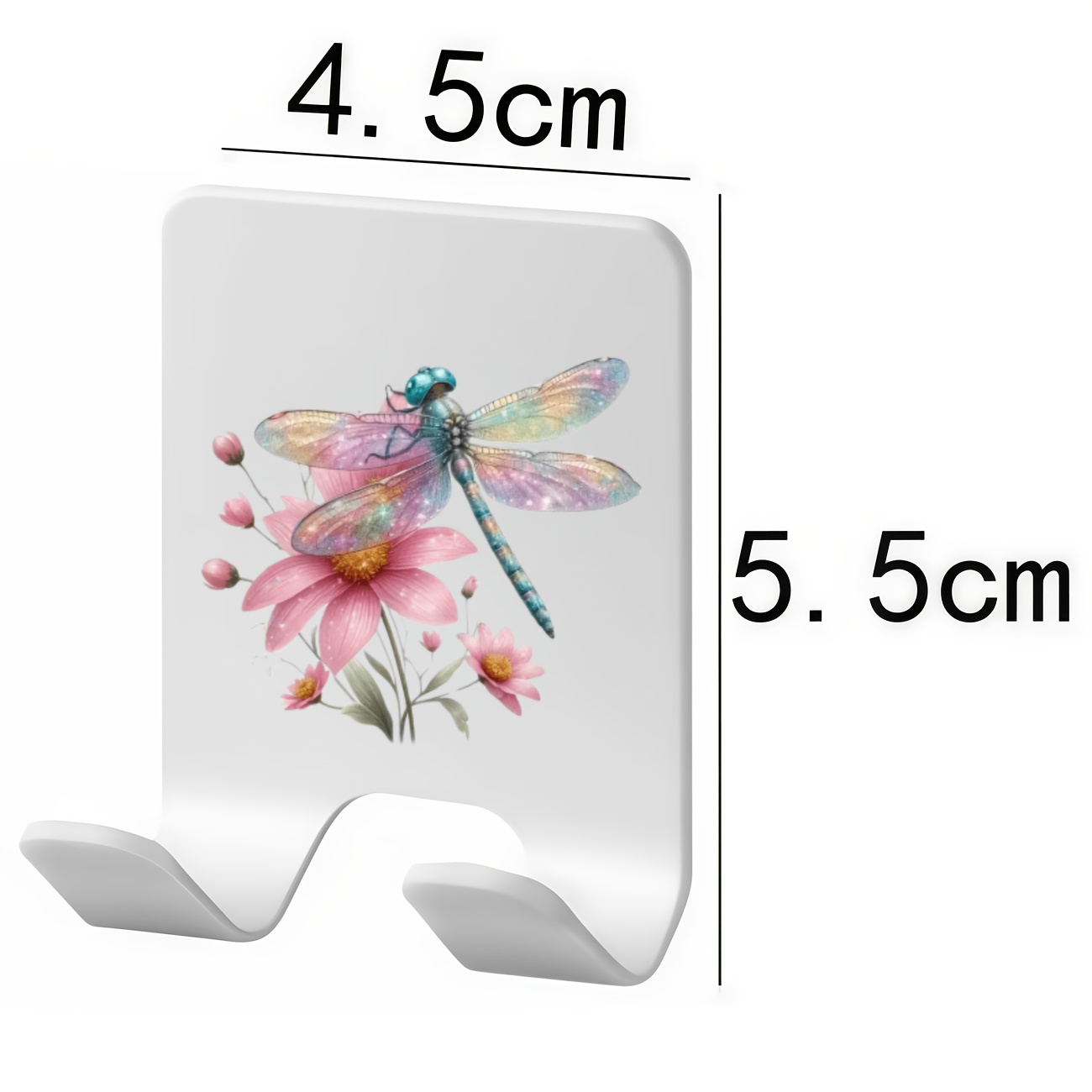 TEMU 1pc Colorful Dragonfly Pattern Minimalist Wall-mounted Razor Holder – Stylish Bathroom Shaver Organizer, Durable Plastic Material, Suitable For