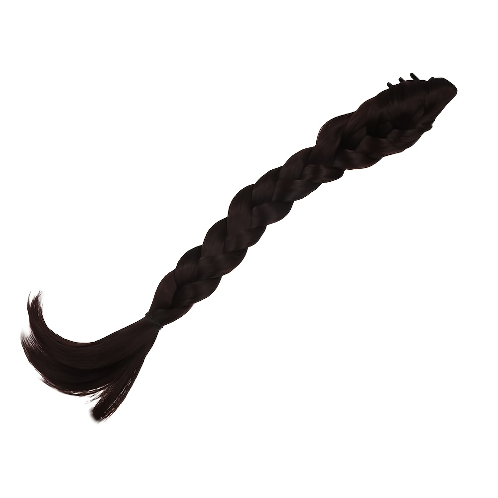 synthetic high ponytail braid extension clip in half tied long curly hairpiece natural fluffy new chinese style braided twist high temperature fiber safe clips for all hair type details 7