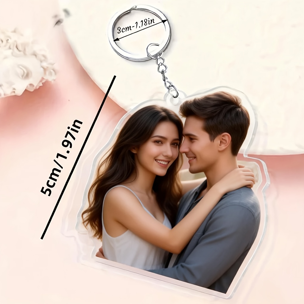E-shop Personalisierter Foto- & Text/-Schlüsselanhänger – Kompatibel mit Edelstahl & Acryl – Gravurbarer Schlüssel – Valentinstag- Jahrestagsgeschenk