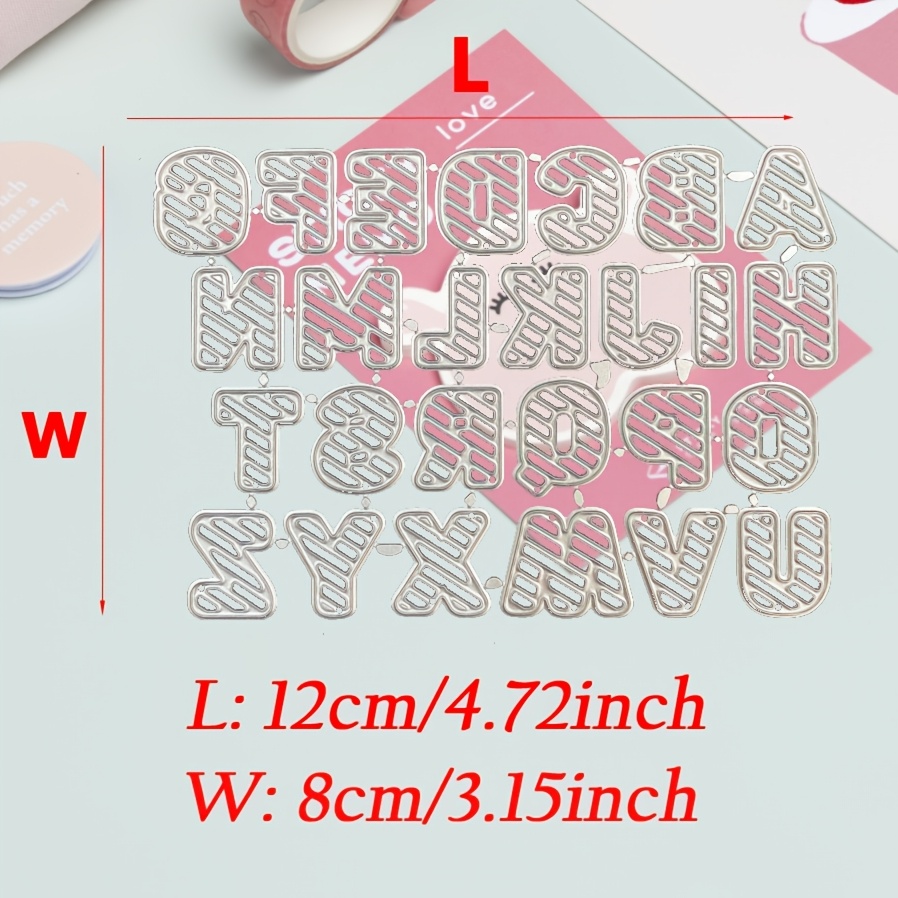 Image of A To Z Alphabet Metal Cutting Dies Letter Scrapbooking Album Invitation Paper Card Making