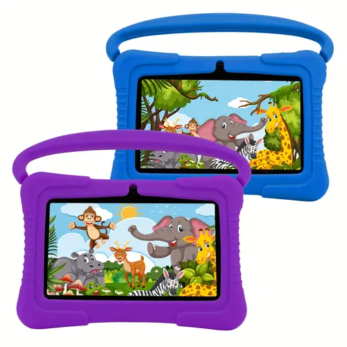 7 inch android tablet with wifi 32gb storage 2gb eye protection screen parental controls educational apps durable shockproof case processor 1024 lcd display