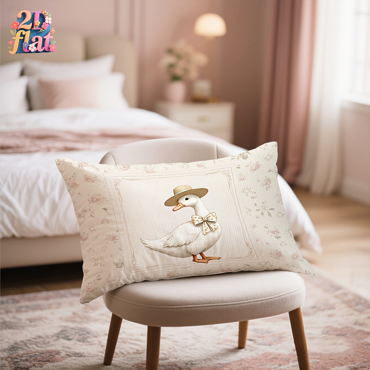 TEMU 1pc Small Pillowcase, Pillow Insert Not Included, 2d Flat Printing, With Hat Themed Printed Pattern Pillowcase, Pillow Insert Not Included,