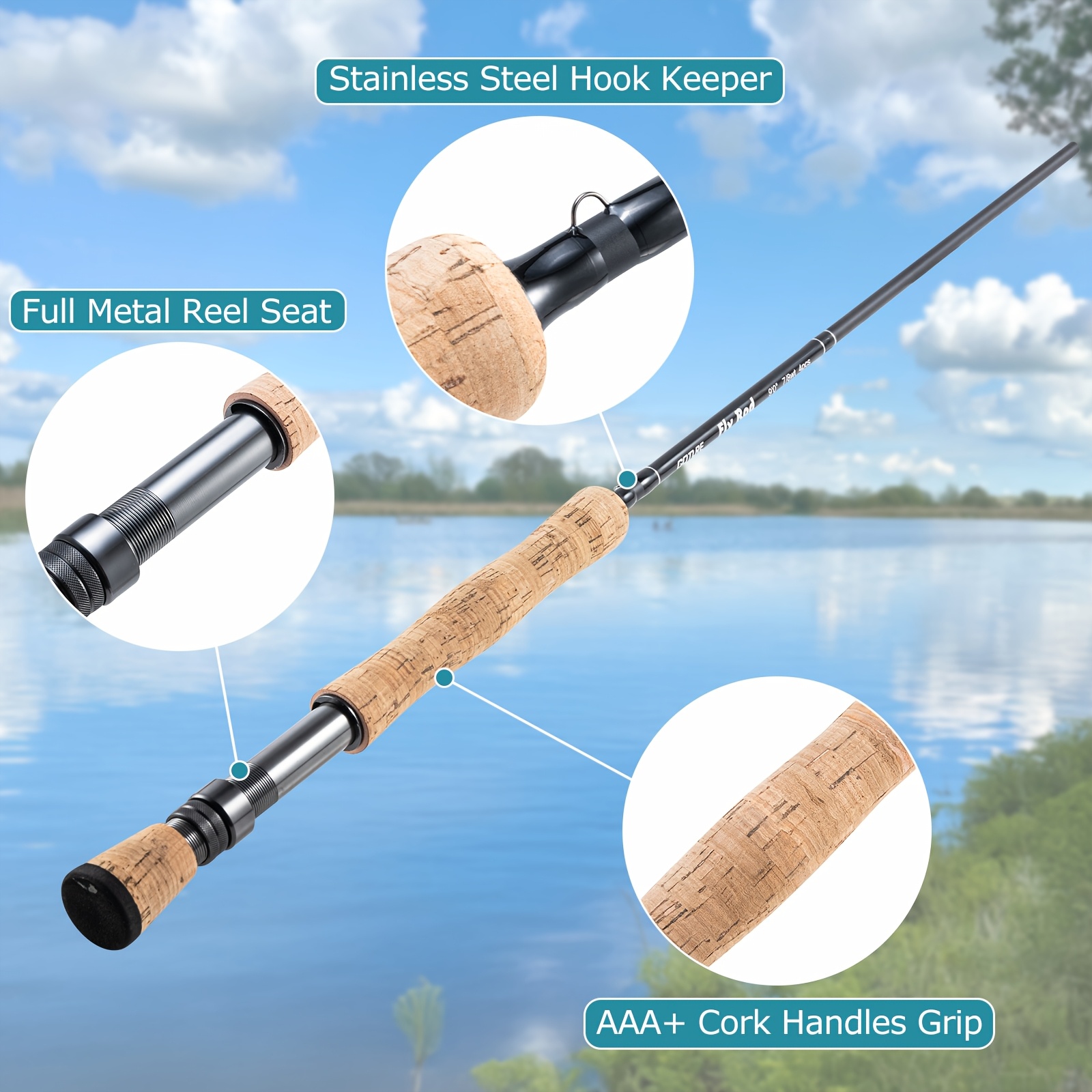 2 7m 9ft 4pcs 7 8 lightweight fly fishing rod carbon - Temu Mauritius