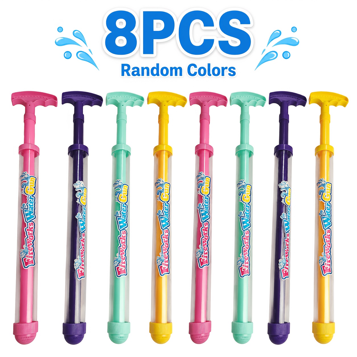 Image of Random 8pcs Firework Water Guns, Suitable For Water Games, Ideal For Battles, A Must-have For Summer , And A Perfect Gift For Birthdays And Pool Parties