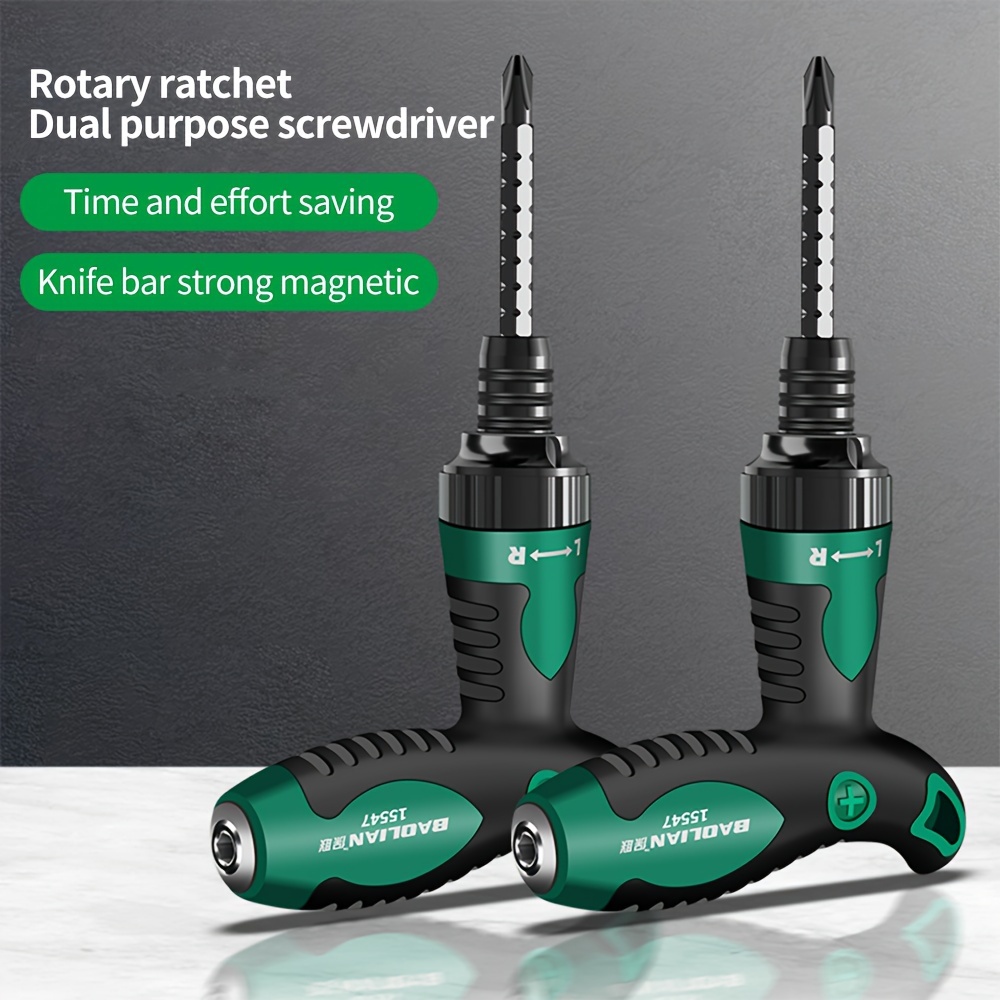 

T-handle Ratchet Screwdriver - , Strong Magnetic Head For , Ideal For Home Repairs & Diy Projects