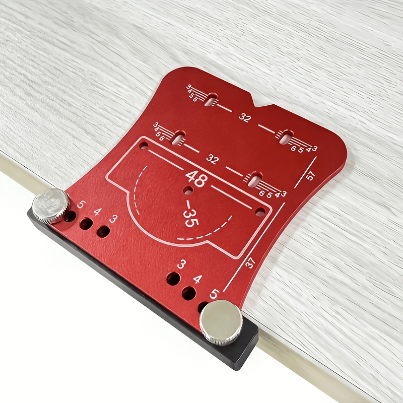 TEMU Precision Aluminum 35mm Hinge Drilling Positioning Jig, Adjustable Margin Marking And Positioning Plate, Suitable For Drill Presses, Electric