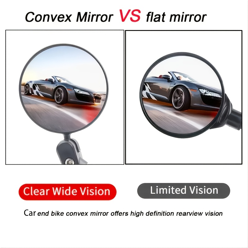 HD Wide-Angle 360° Rotatable Bike Rearview Mirror - 1pc/2pcs Handlebar End Mirrors for Mountain & Road Cycling