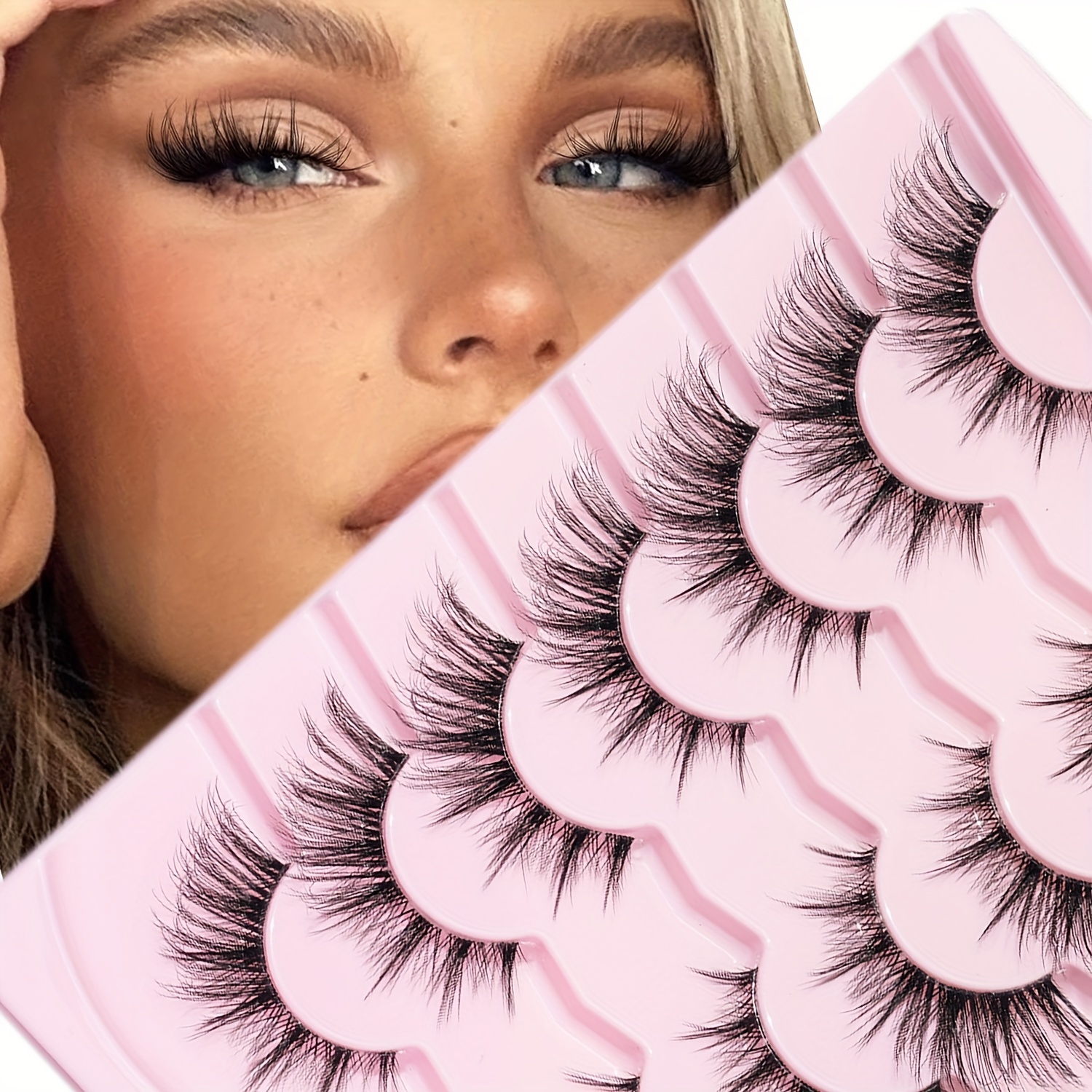 

False Eyelashes, 7pairs/set Natural Look Spiky Wispy False Eyelashes End Eye Elongated Lashes Soft And Skin-friendly Reusable Fake Eyelashes For Masquerade Suits Party