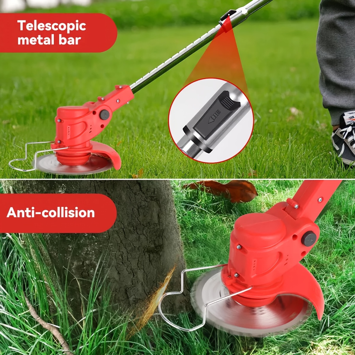 Cordless Grass Trimmer with 2 Batteries - Heavy-Duty Electric Weed Cutter, Lawn Edger & Tree Trimmer - Powerful Motor, Long Reach Shaft, Lightweight Design for Professional & Home Gardening - Compatible with 18V Batteries () - Ideal for Residential/Commercial Use, Weeder Trimmers, Outdoor Maintenance Tool, Ergonomic Handle, Durable Construction, Landscaping Professionals, Garden Edging, Compact Trimmer, Sturdy Build, Landscaping