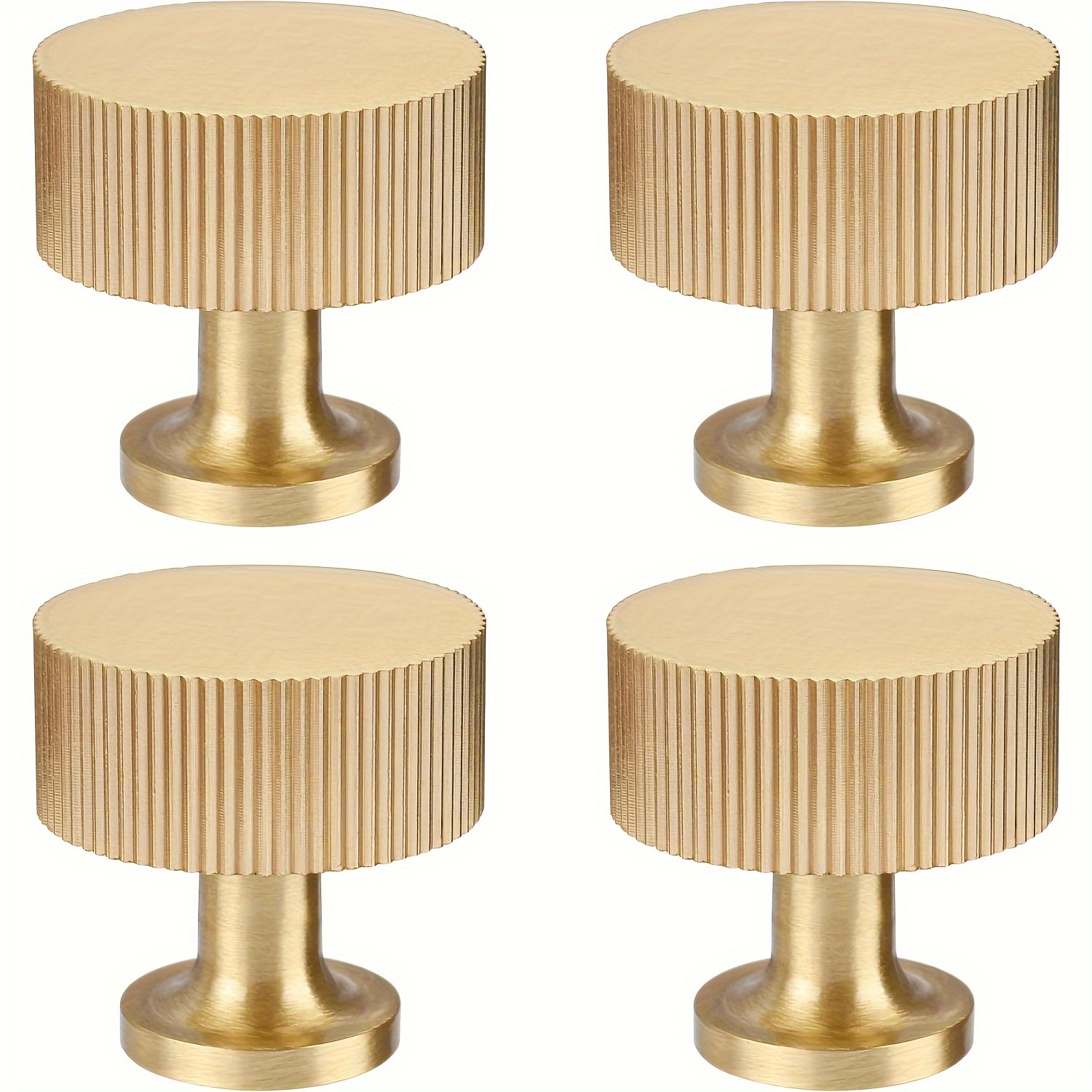 

4pcs Set Vintage European Brass Cabinet Knobs - Elegant Pulls For Kitchen Drawers & Dressers, Modern Golden Finish Handles (1.1"x1.1") Knobs For Cabinets And Drawers Handles For Cabinets And Drawers