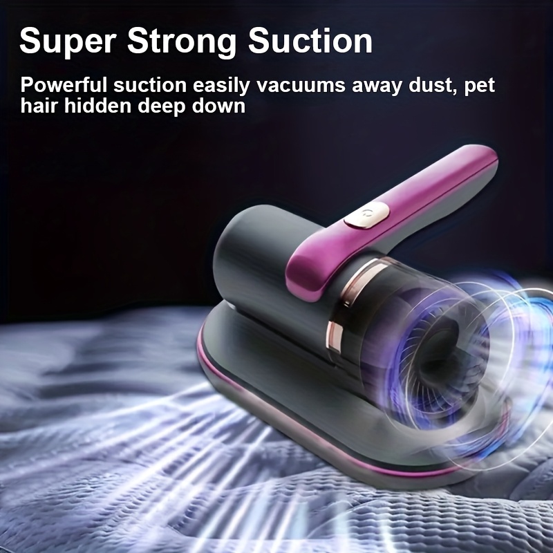 ultra   handheld bed vacuum cleaner with super strong suction   and washable hepa filter wireless battery powered for effortless cleaning of beds sofas pet hair and carpets pet hair remover uv sanitizing light rechargeable battery vacuum cleaner and accessory