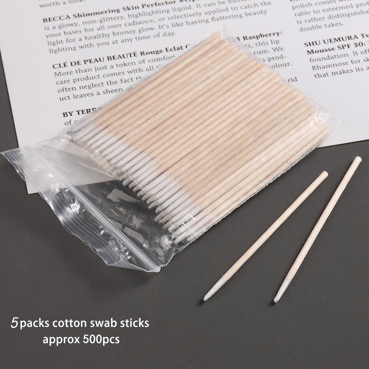 400 Spitze Wattestäbchen Aus Holz – Extra Fein Für Make-up, Nageldesign, Tattoo-Pflege & Basteln