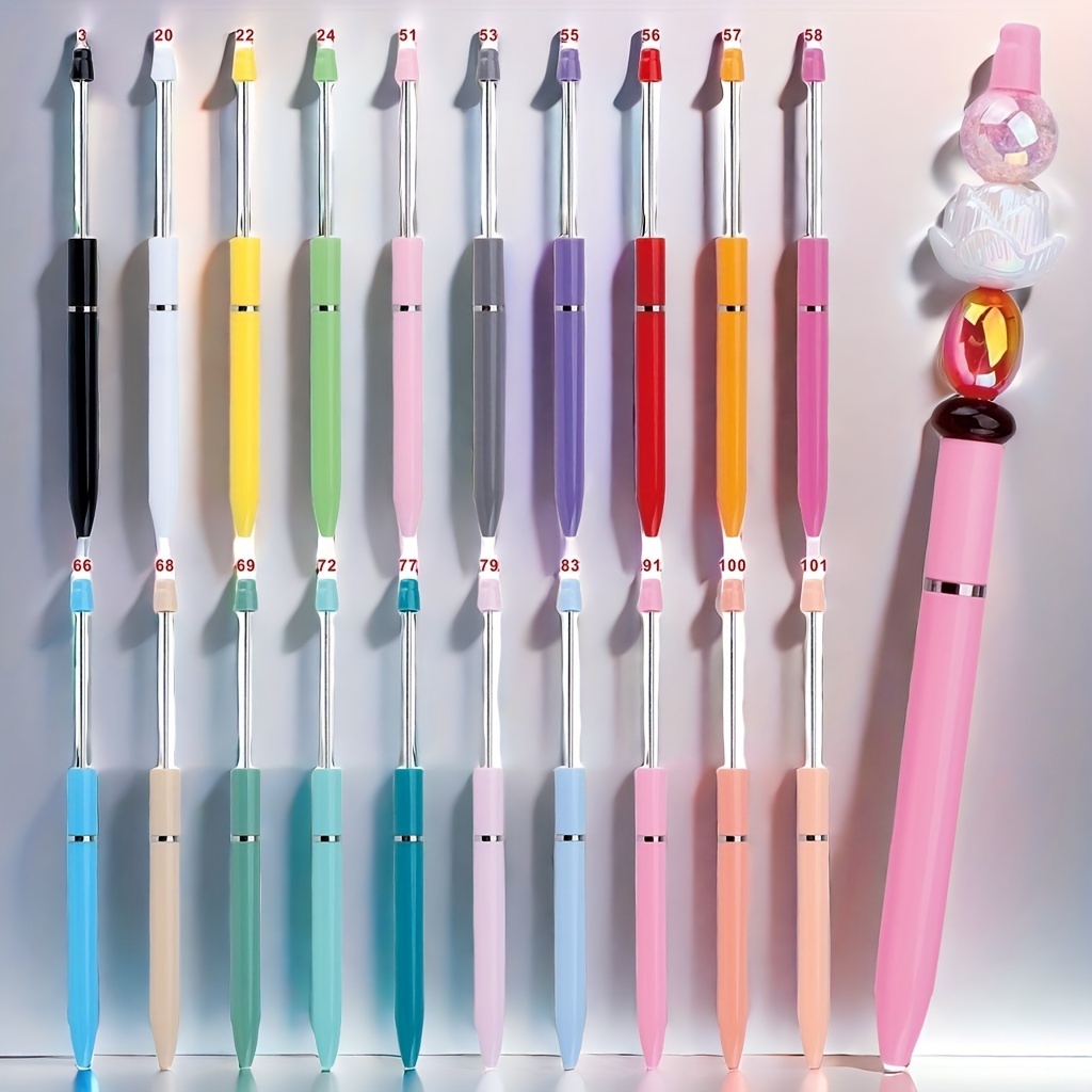 

10/5/2pcs New Acrylic Macaron Color Scepter Pen Making Silicone Beads Focus Beads Diy Pen