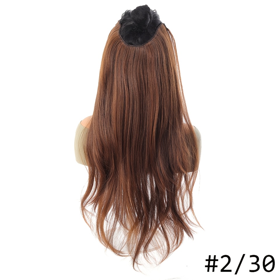 TEMU Synthetic Long With Layers Straight Hair For Women Heat Resistant Fiber Materical V-type Inner- Hair Extensions Daily Party Halloween Day