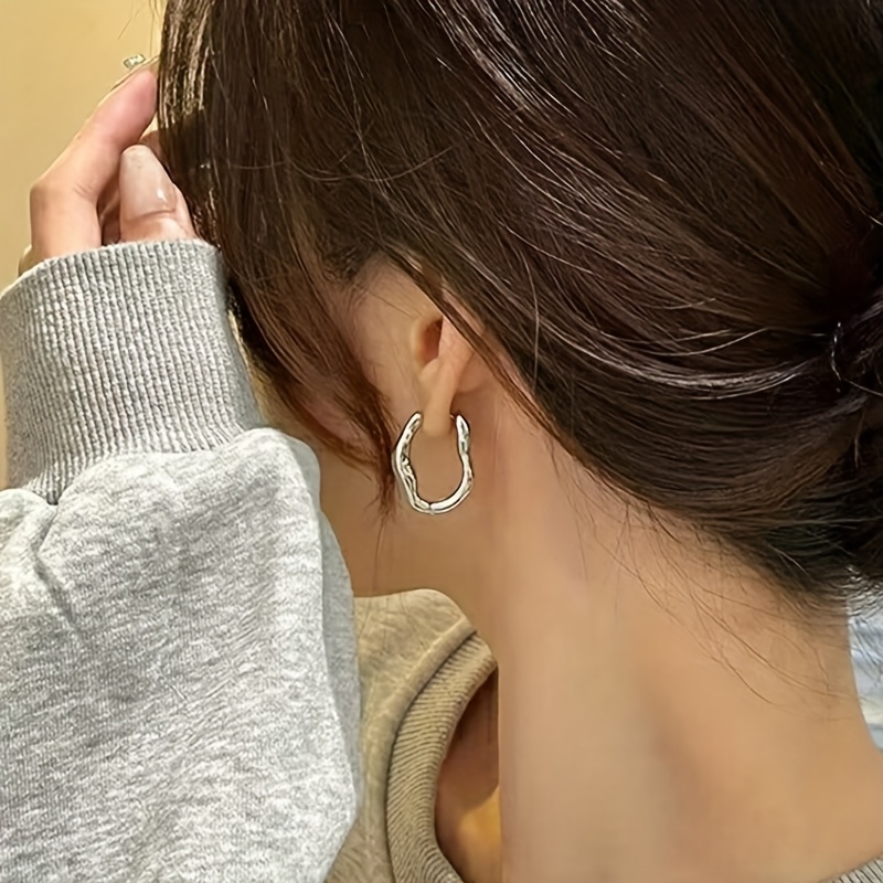 Minimalist Asymmetrical Hoop Earrings for Women
