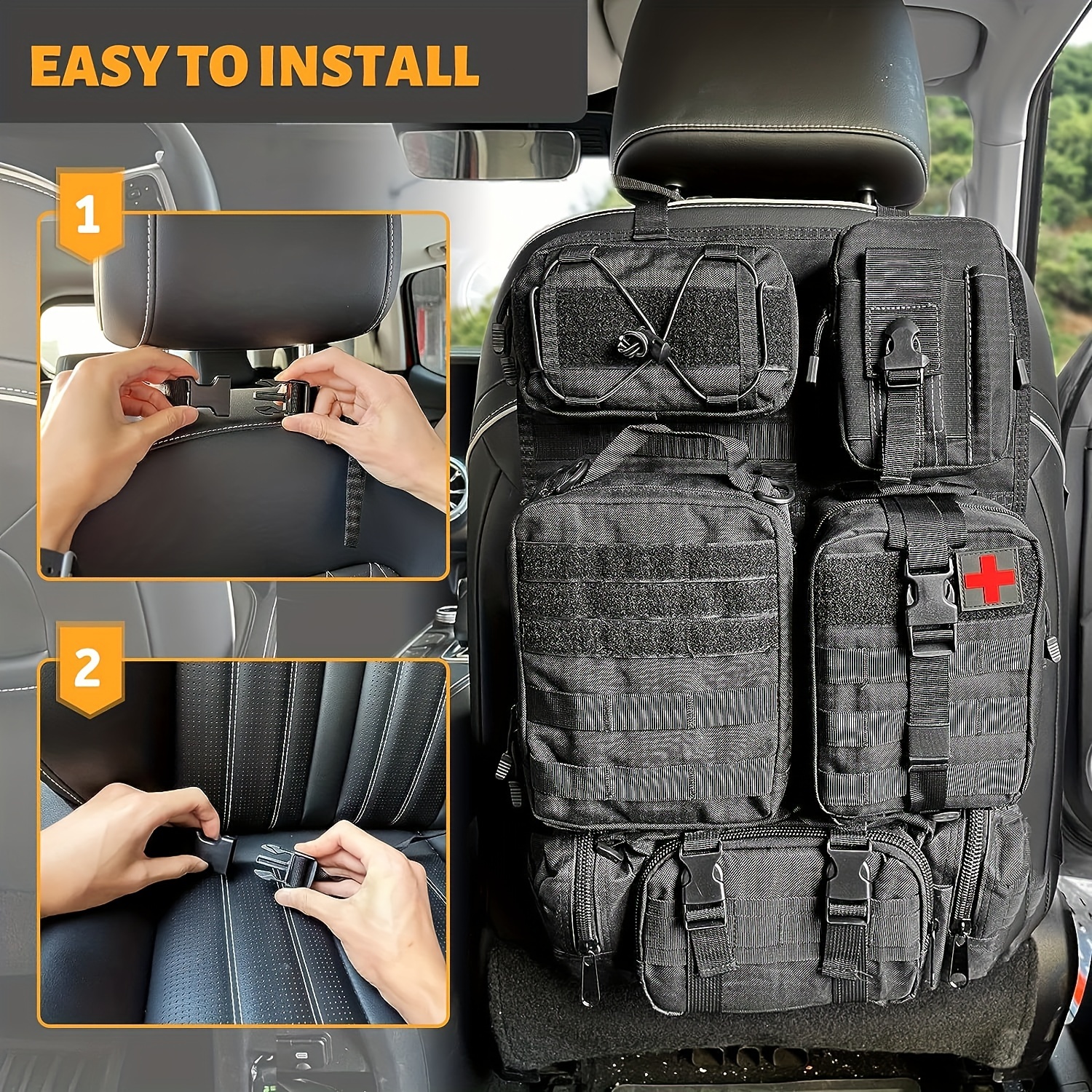 Molle car deals seat organiser