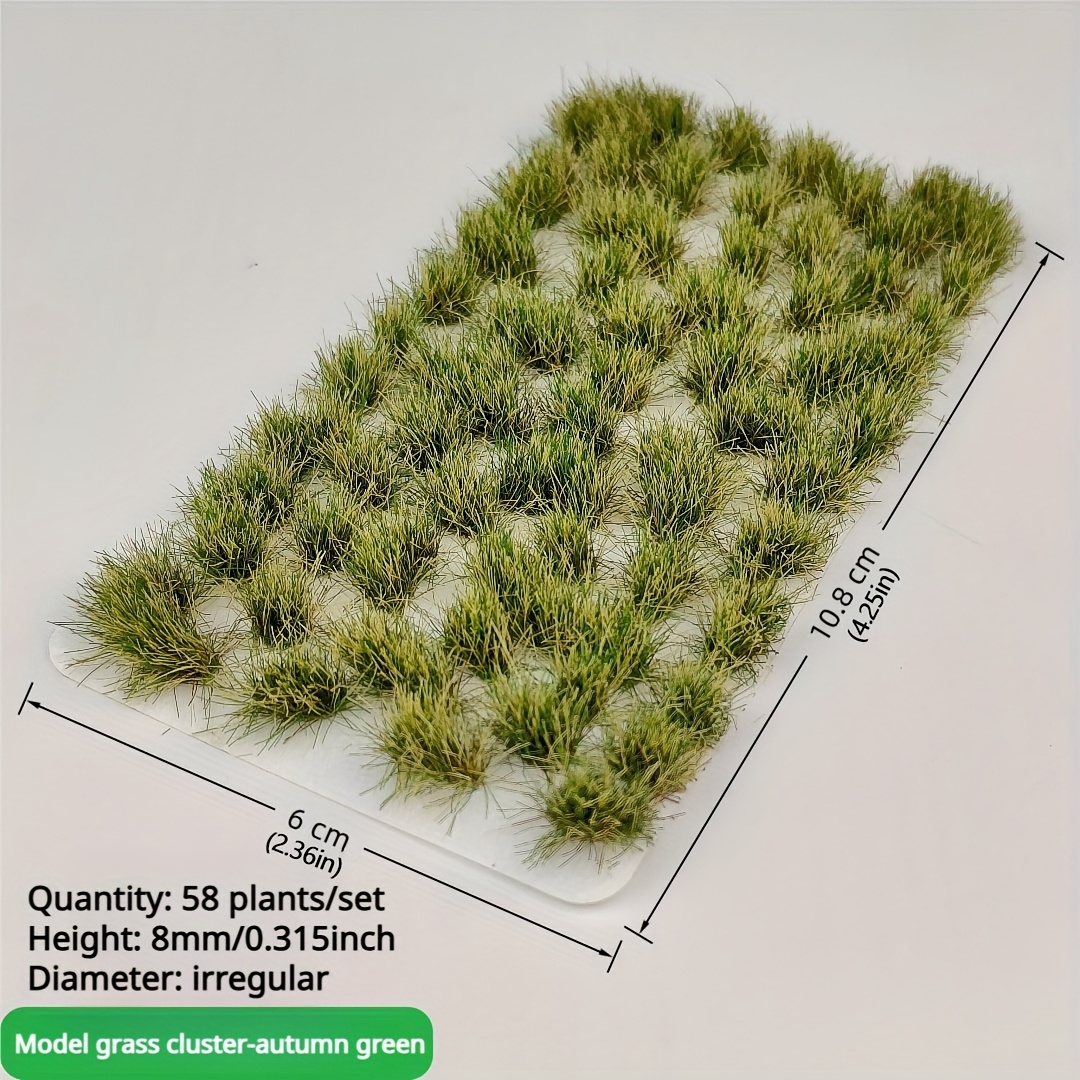 58 Clusters/box, Irregular Grass Clusters Miniature Model | Static Landscape Models For Train Layouts, Sand Table, Suitable For Dollhouses, Miniature Landscapes, Fairy Gardens, And Model Railways