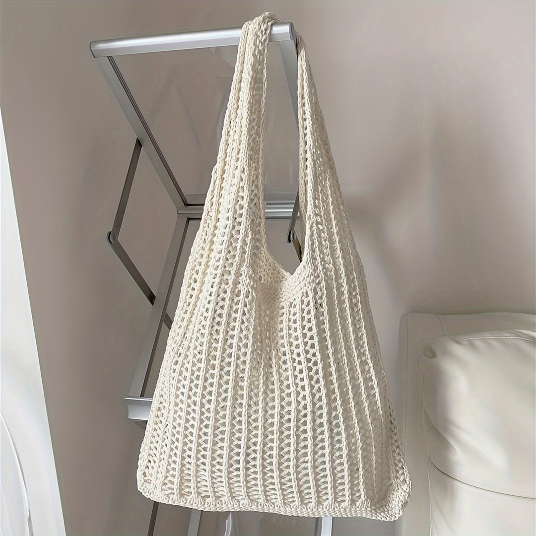 

's Knitted Tote Bag, Shoulder Bag, , , No , No Embellishments, , & Khaki