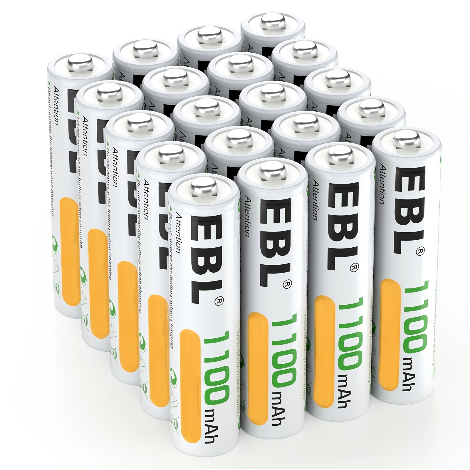 Ebl 20pack Aaa Rechargeable Batteries High-capacity 1100mah, Long-last , 1200 Cycles, Durable 3a Ni-mh Batteries