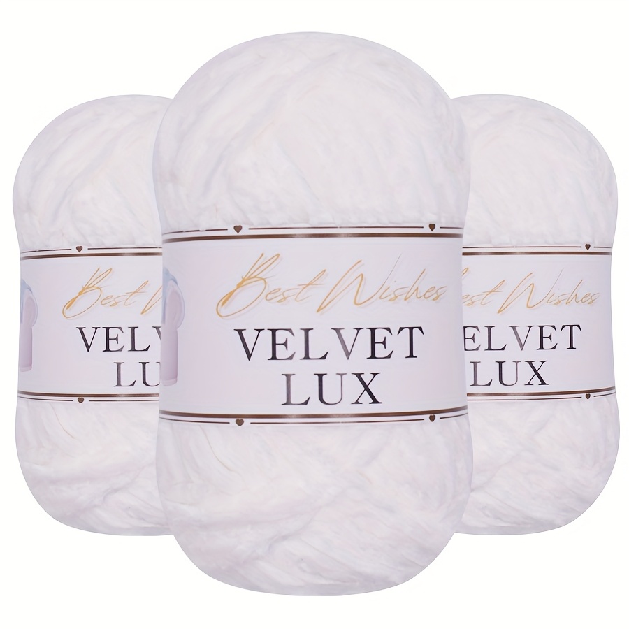 E-shop 100g*3 Stk Samt-Luxus-Chenille-Garn, Einfach zu Stricken für Pullover, Mäntel, Schals, Hüte, Puppen, , für Anfänger im Häkel- und Stricknadeln,