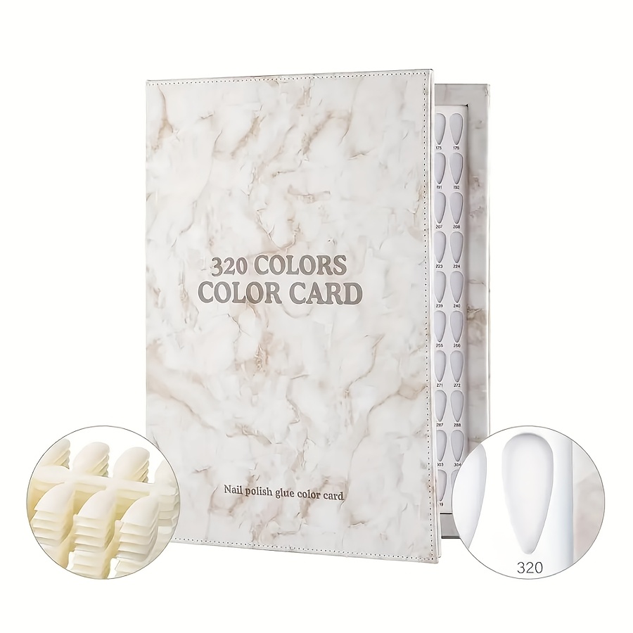 Image of Manicure Studio Backdrop 320 Color Nail Color Chart Nail Polish Display Book, With 480 Artificial Nail Tips Professional Salon Nail Color Card, Nail Gel Manicure Practice Card