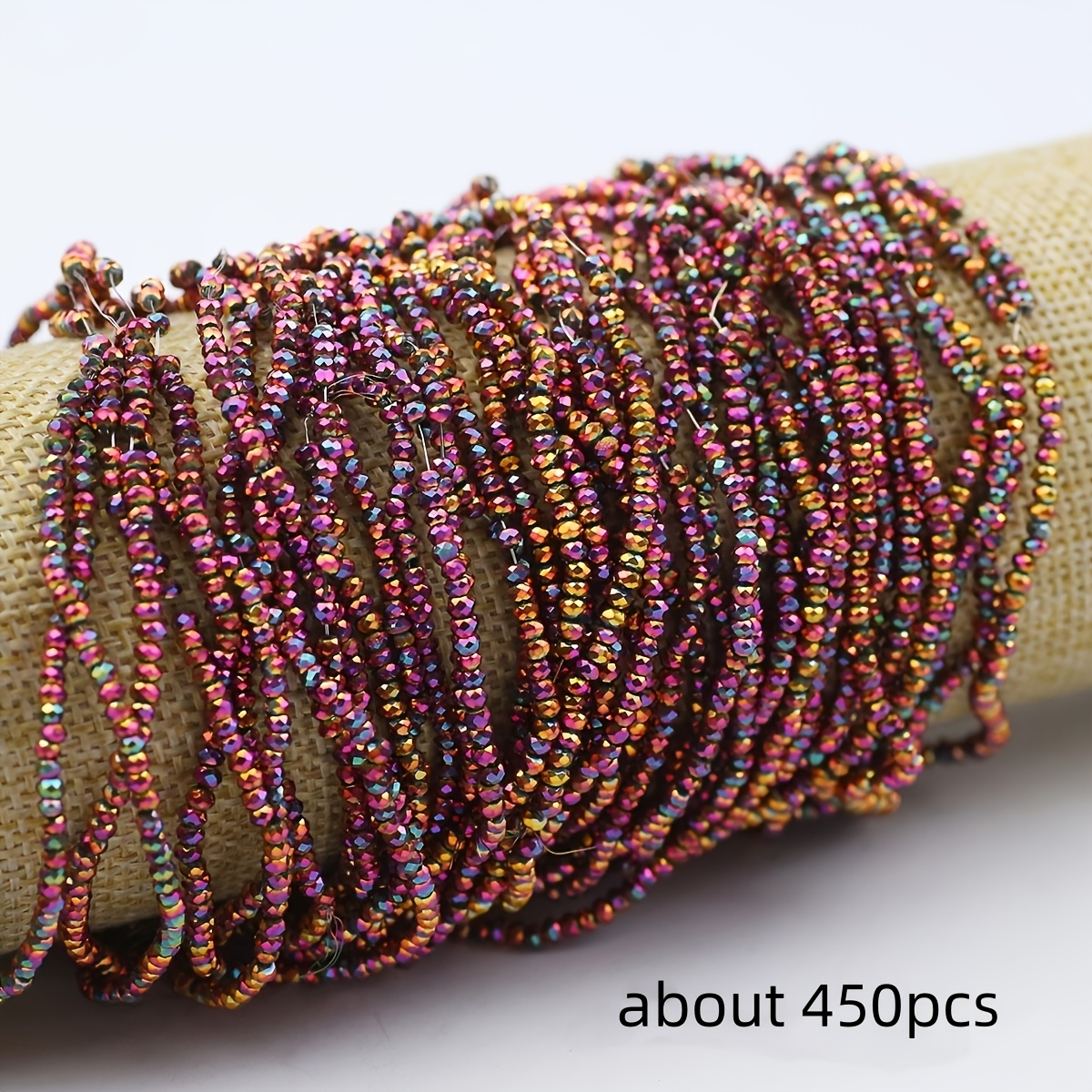 E-shop 450 Stück rosarote facettierte flache runde Glasperlen, 2,5 mm mit Loch, lose Perlen, kleine Rocailles, Abstandperlen für Damen- Herrenschmuck,