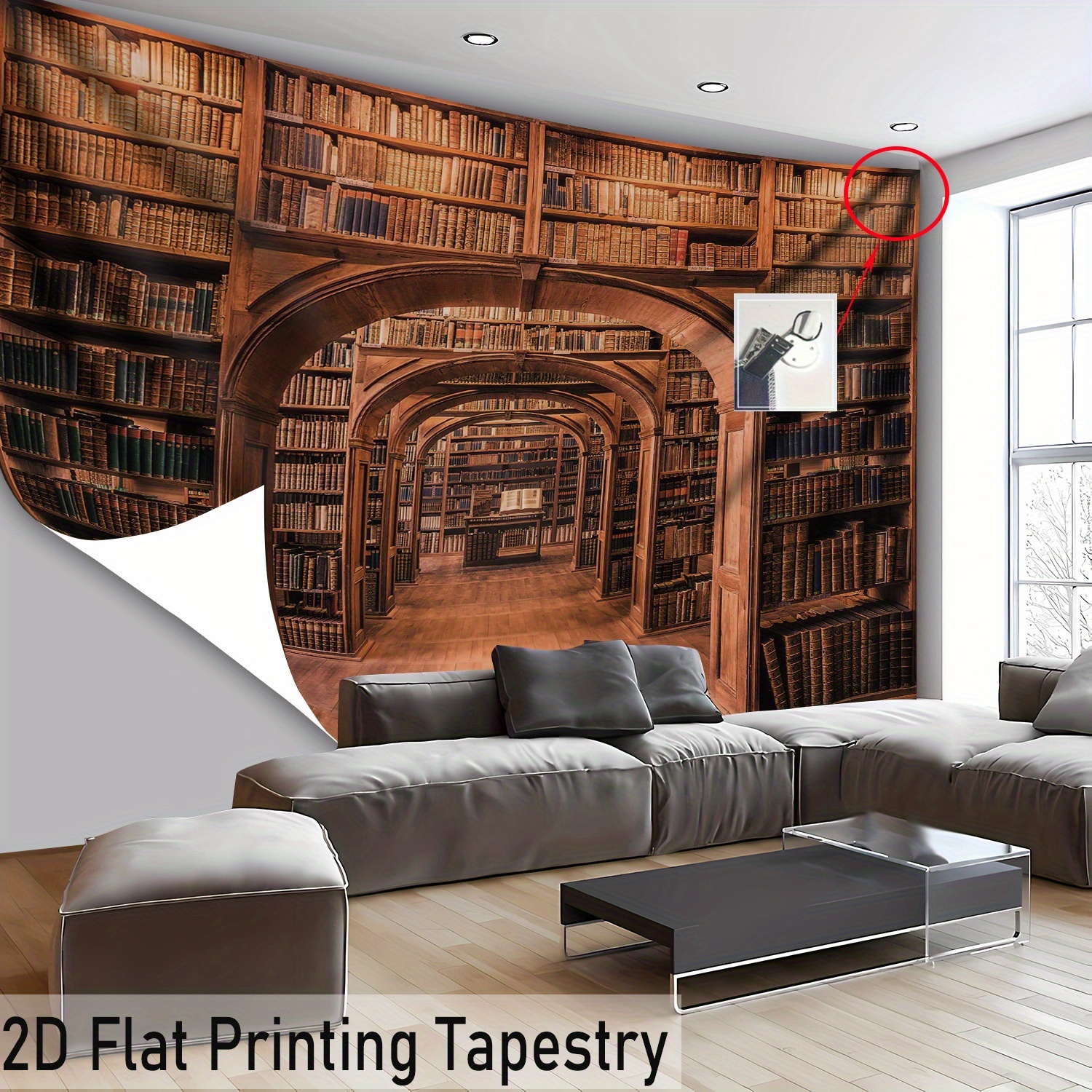 TEMU 2D Plat - 2D Plat - 1pc de Tapisserie Enorme Vintage de Imprimée Numériquement en - Fibre de Polyester - Décoration Intérieure - Aucune