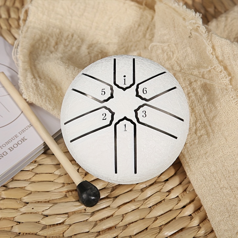 TEMU Outdoor Rain Drum - Steel Tongue Drum, 3-inch 6-tone Steel Tongue Rain Drum, Garden Use Steel Tongue Rain Drum, Waterproof Mini Hand Drum With