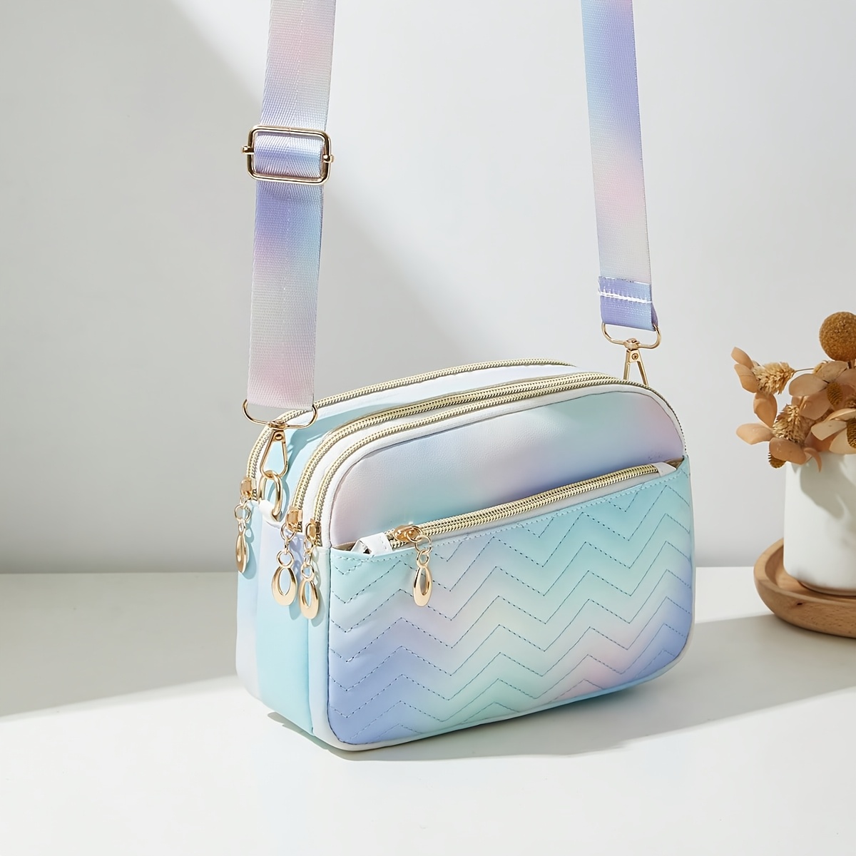 TEMU 【商品名】ファッションハンドバッグ、ステッチバッグ、多層バッグ、ショルダーバッグ、クロスボディバッグ、バッグ