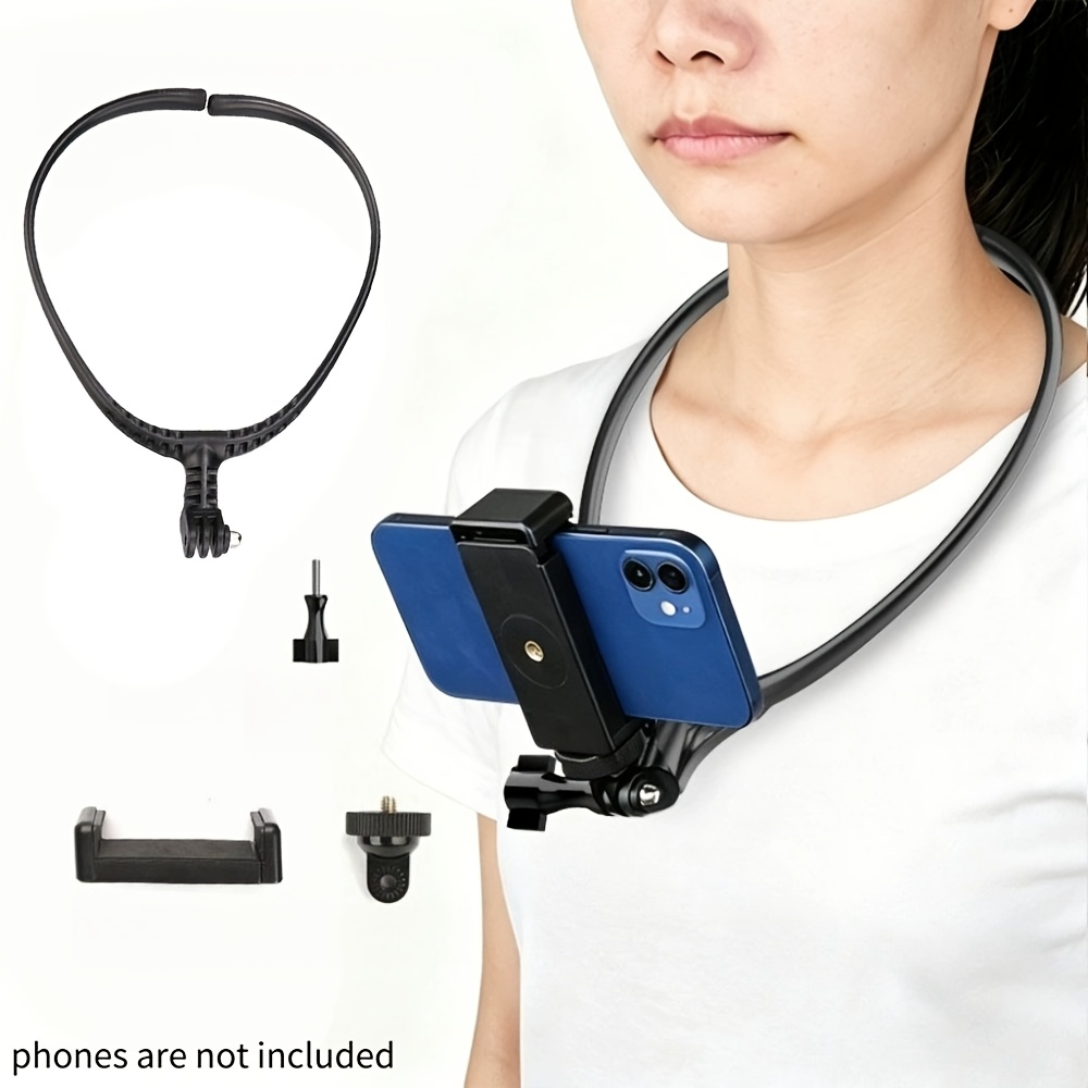 TEMU Neck And Neck Hanging Phone Mount, Adjustable First-person Video Shooting Stand, Wearable Chest Phone Clip, Suitable For Vlogging, Hiking,
