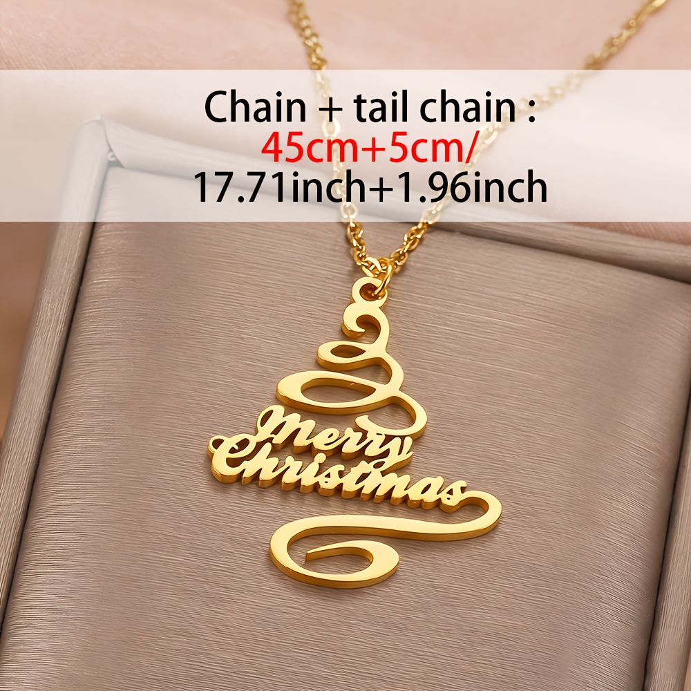 Custom Personalized Christmas Tree Pendant Necklace