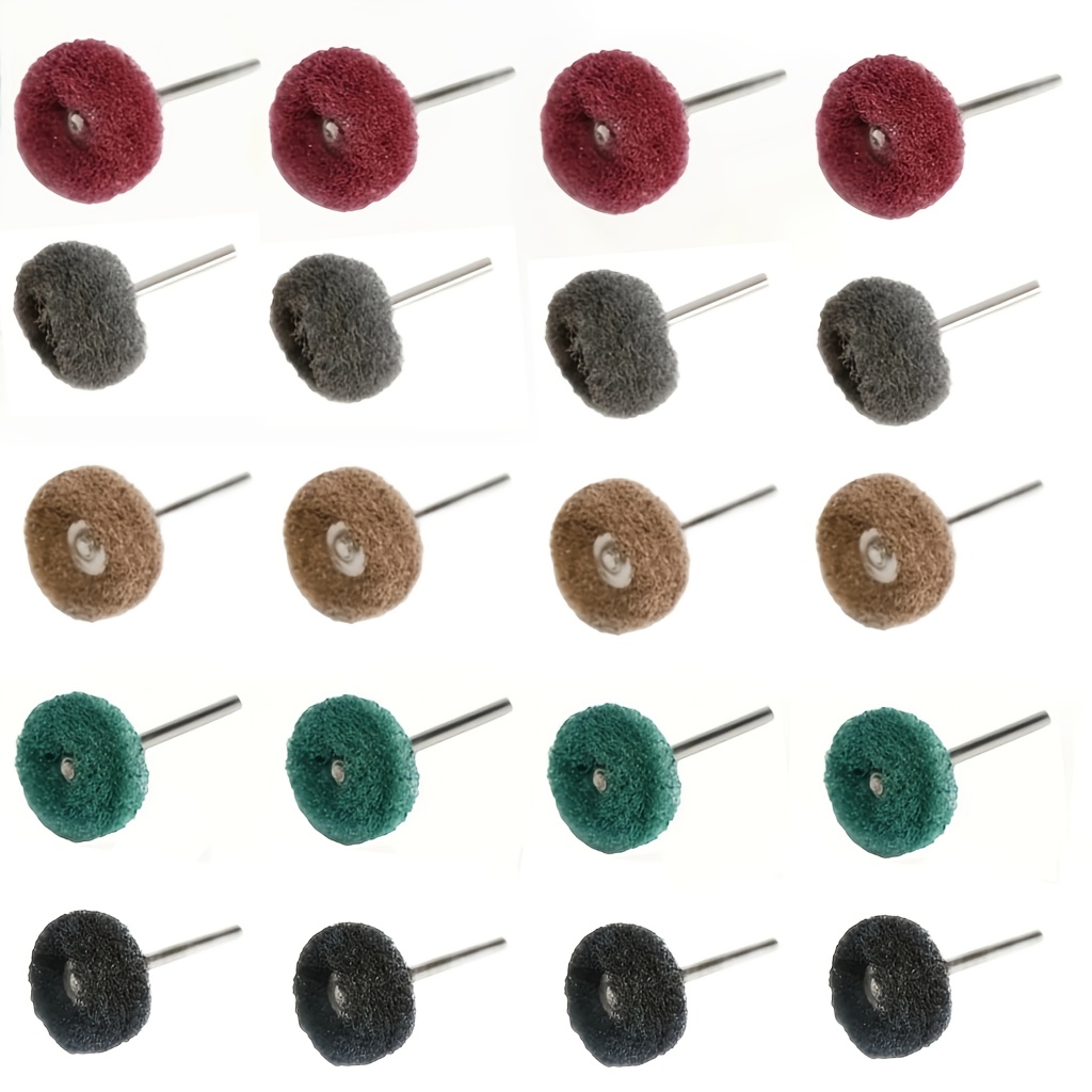Image of 20pcs Mini Scouring Pad Abrasive Grinding Head - Grinding And Polishing Grinding Head, Used For Rotating Tools, Suitable For Rust Removal On Metal Surfaces, Production, Grinding, Polishing