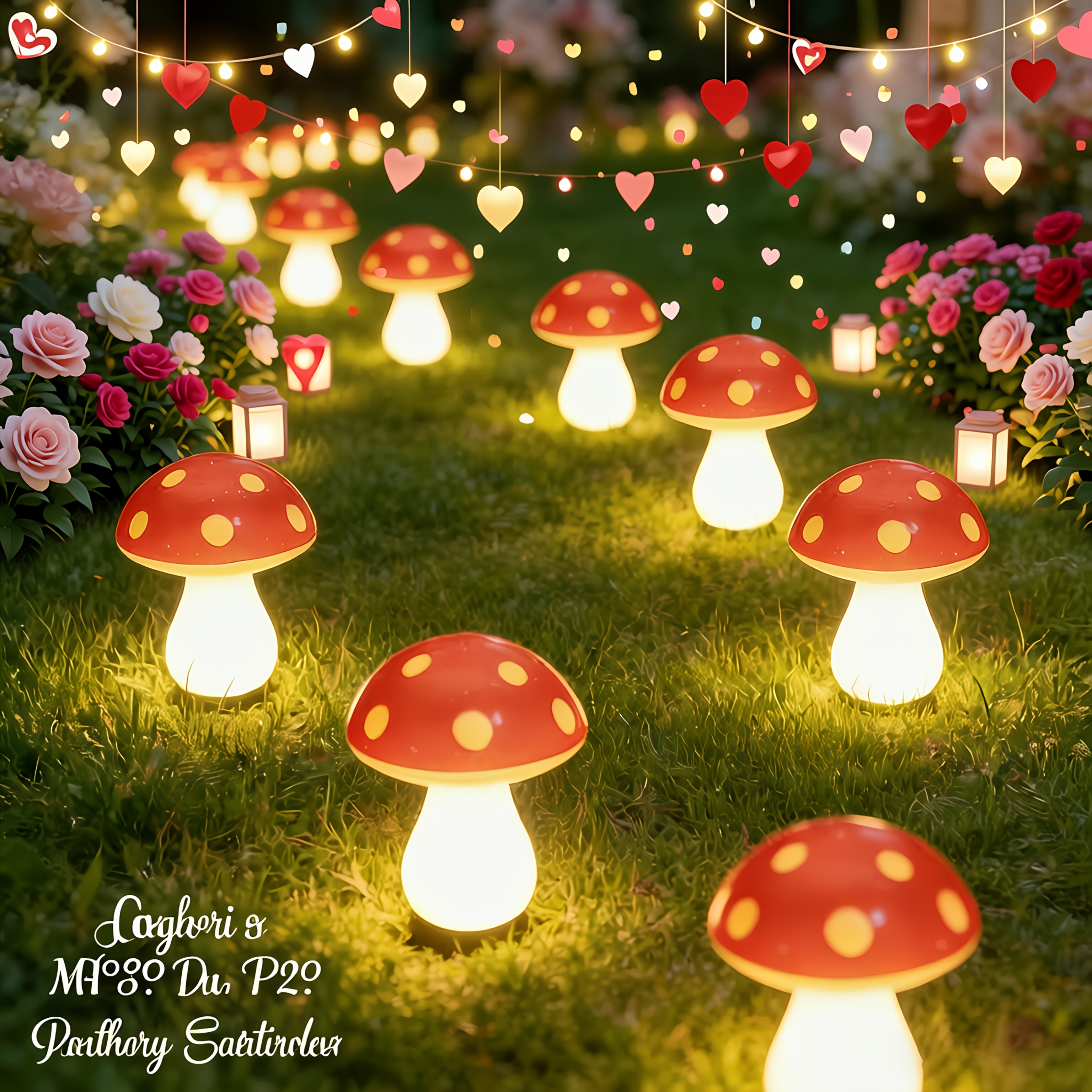 Solar Garden Mushroom Lights – 6-Pack Red Mushroom Outdoor String Lights, Waterproof Landscape LED Decor For Yard, Patio, Pathway & Camping
