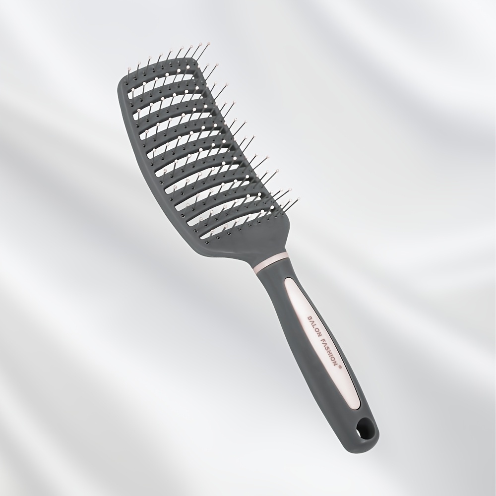 TEMU 1pc Kh Anti-static Detangling Hairbrush With Scalp Massager - Portable Suitable For Normal Hair, Nylon Bristles & Hollow For Braids/detangling,