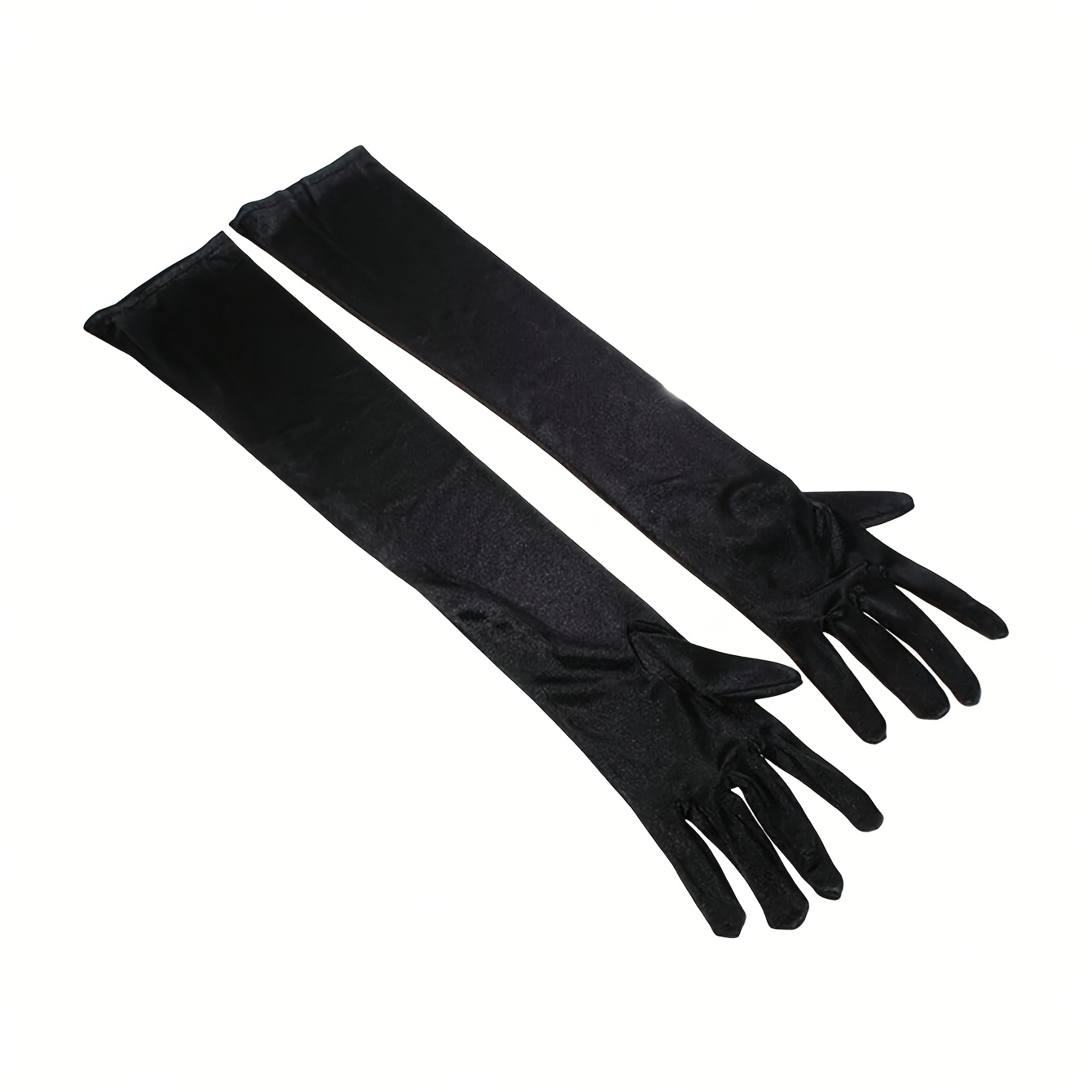 E-shop 1 Paar Damen Schwarze Europäische Amerikanische Stil Ellbogenlange Nylon-Braut-Handschuhe, Ideal für Hochzeitsfotografie, Halloween