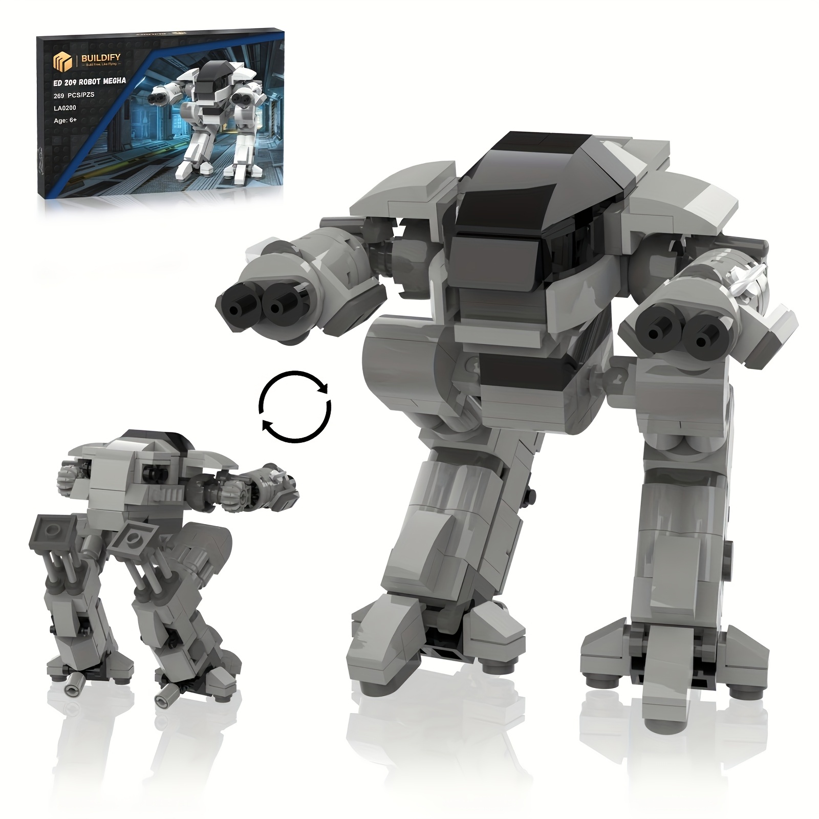 269pcs ed209 robot mecha building blocks ed 209 robot mech