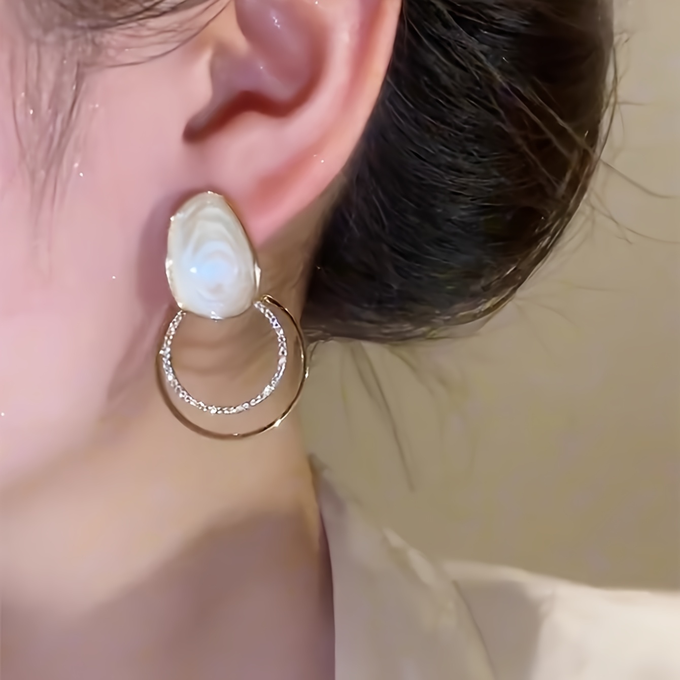Fashionable Irregular Round Drip Earrings for Women's Casual Wear