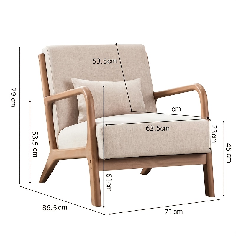 soild wood padding lounge armchairs occasional reading chair with cushions and lumbar pillow armchairs for living room bedroom   accent chair high back upholstered reading chair with waist cushion lounge chairs