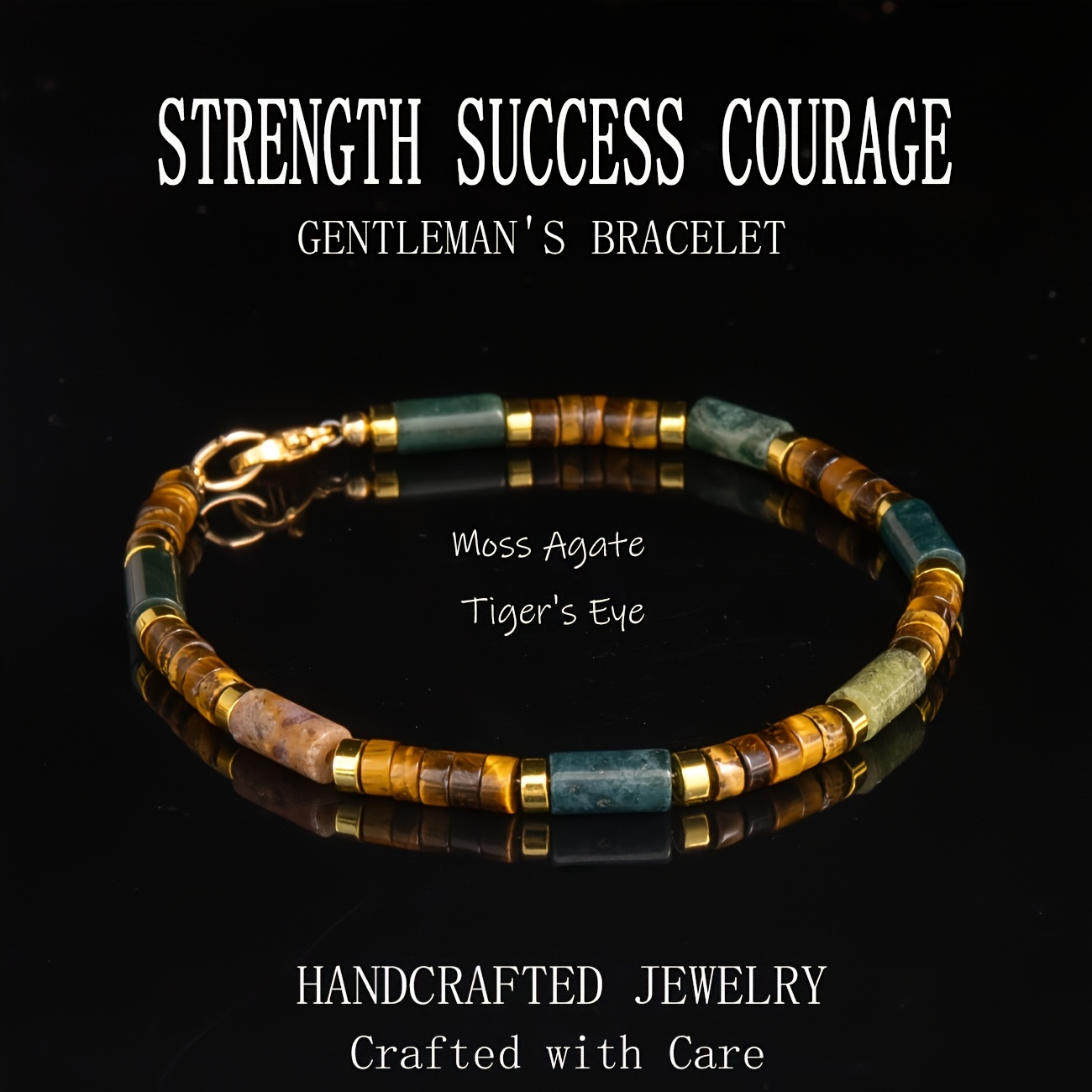 item picture Money And Fortune Cylindrical Green Agate And Tiger Eye Beaded Bracelet. Wealth-Attracting Jewelry for Abundance And Prosperity, Skin-Friendly for Men And Women Daily Wear. Natural Stone with Color Variations, Open in new tab.