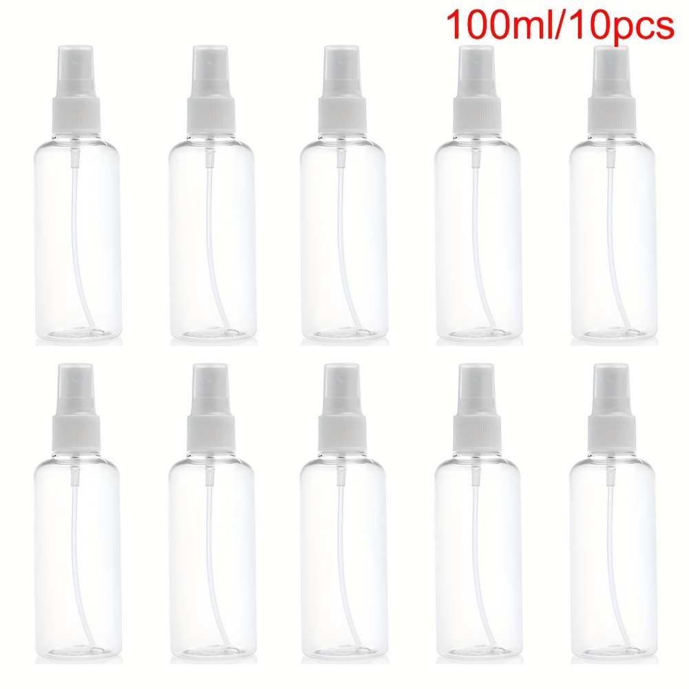 

10pcs 100ml Travel Transparent Plastic Perfume Atomizer Empty Misty Spray Bottle, Travel Essentials