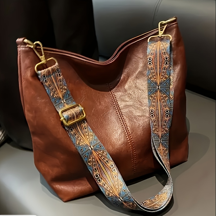 Medium Crossbody Tasche Aus PU-Leder – 27x29x8 Cm, Mit Breitem Gurt, Mehreren Fächern & Magnetischer Klappe