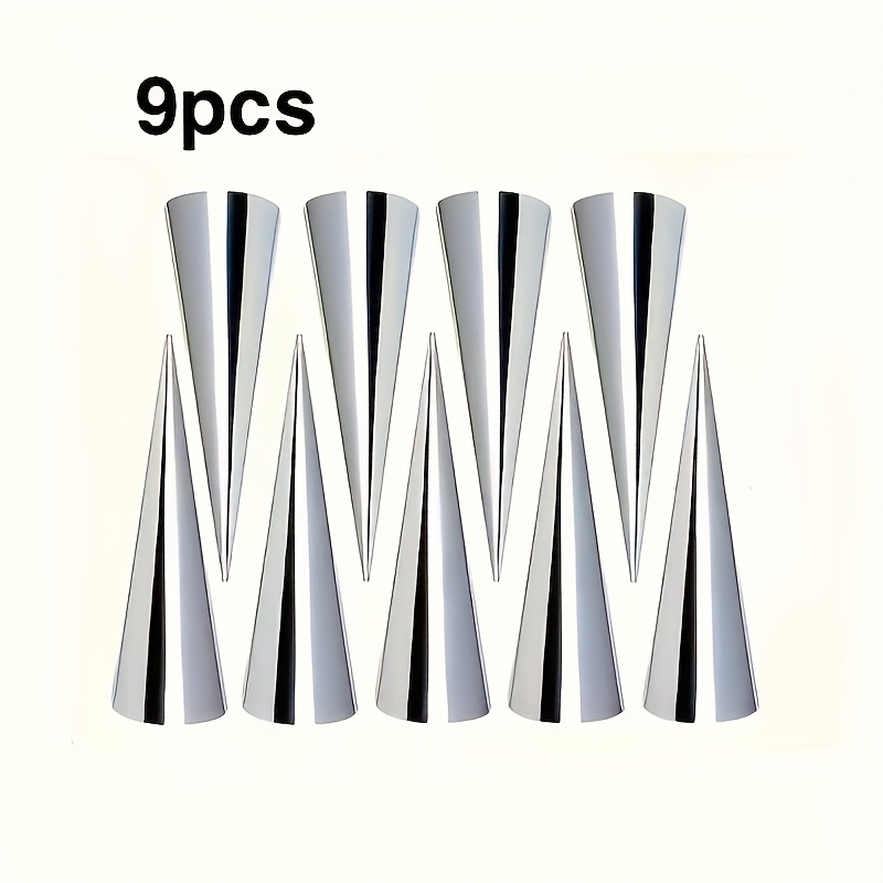 Image of 9/11/12pcs Stainless Steel Danish Cone Spiral Tube Set, Kitchen Baking Tools