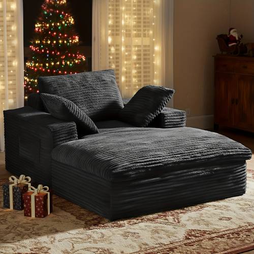 68 recliner oversized chaise lounge indoor cloud like cushion no installation easy to transport sofa bed corduroy sofa recliner living room