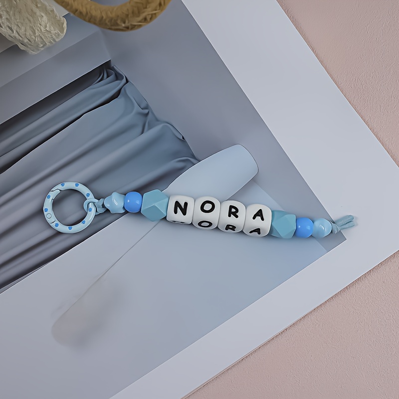 TEMU Portachiavi Personalizzato con Perline - Portachiavi in Silicone Multicolore, Charm per Borse e Abbigliamento, Regalo con per , Scuola, ,