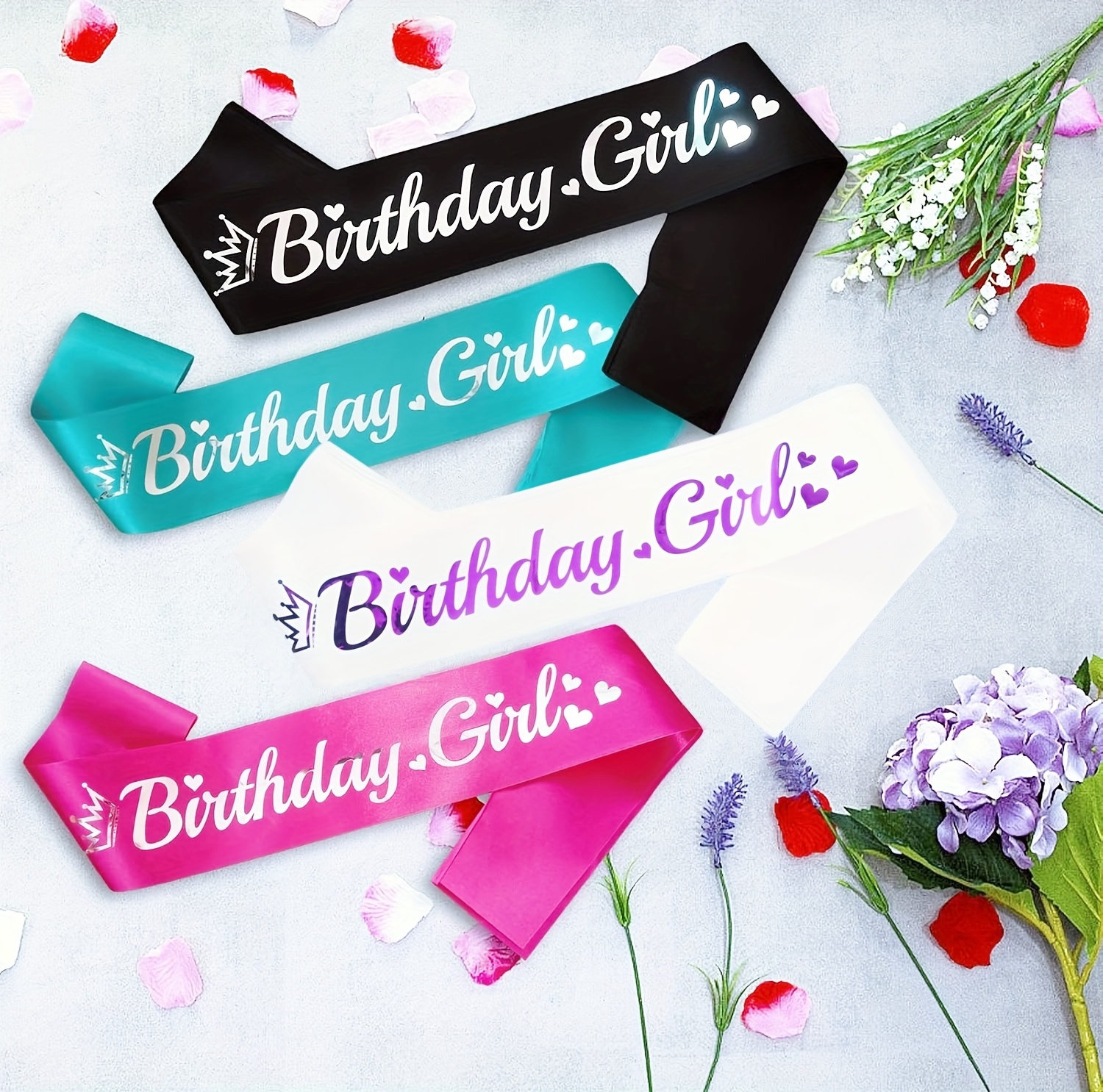 Couronne Anniversaire Cristal Tiara avec Écharpe d'anniversaire Kit pour Fille Femme Décoration