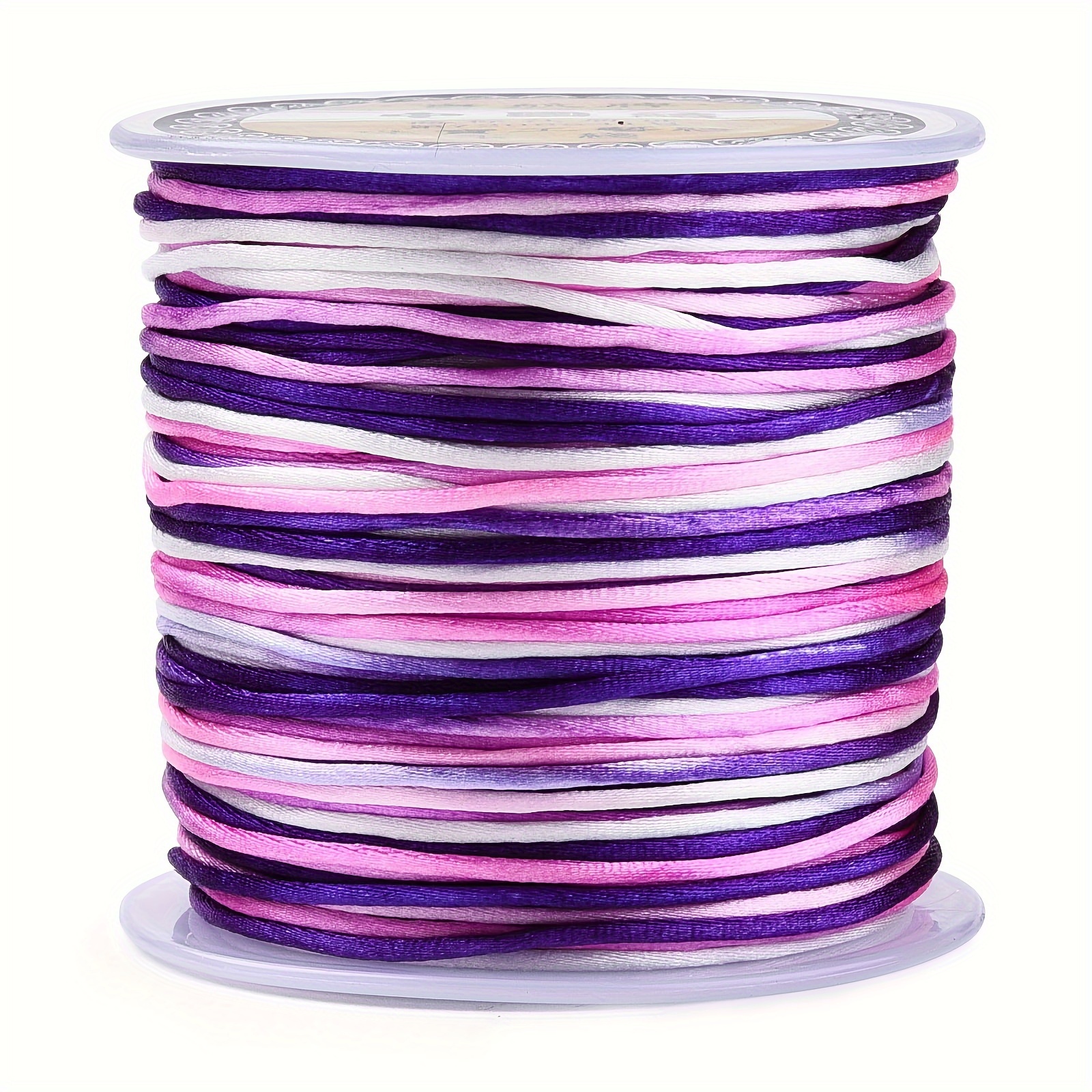 1 Roll 1mm Segmented Dyeing Chinese Knot Thread Polyester Rope About 45m Beading Wire Material Suitable For Chinese Knot Bracelet Necklace Jewelry Making