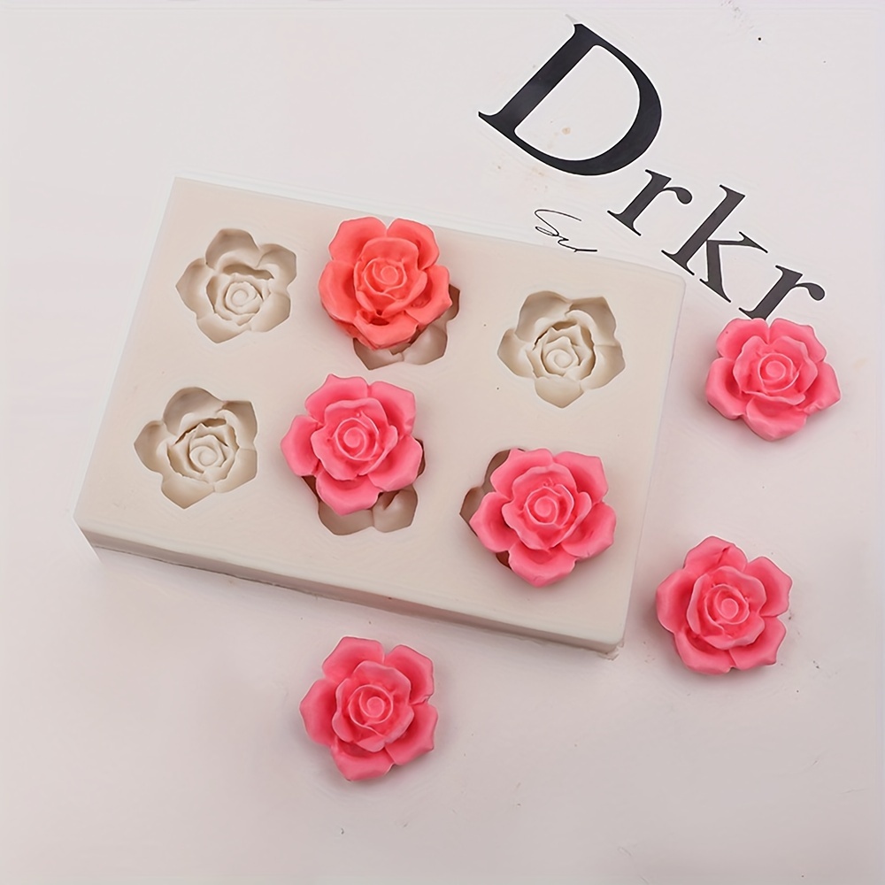 Six-rose Aromatherapy Candle Silicone Mold Resin Polymer Clay Mold Suitable for Handmade Soap and Gift Box Decoration