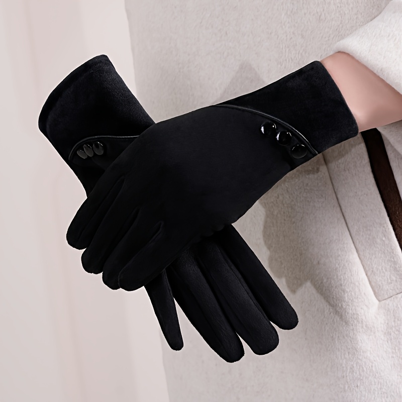 TEMU Warm Women's Gloves, New Style For Autumn And Winter, Splicing, , Touch Screen, Thickened And Warm, Cold-proof And Windproof