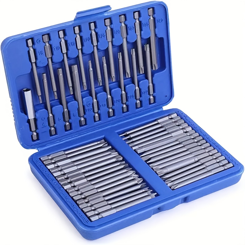 50pcs Extra-Long 75mm Magnetic Screwdriver Bit Set Stainless Steel for DIY and Professional Use